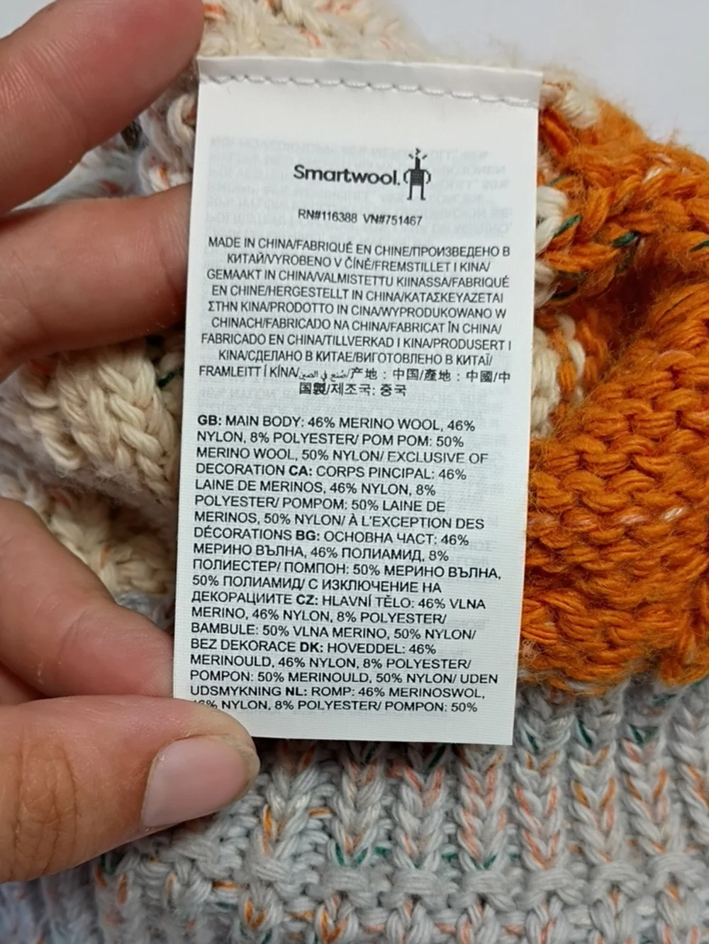 NWT Smartwool Girls Cable Knit Pom Beanie Isto Marmalade Size One Size Winter